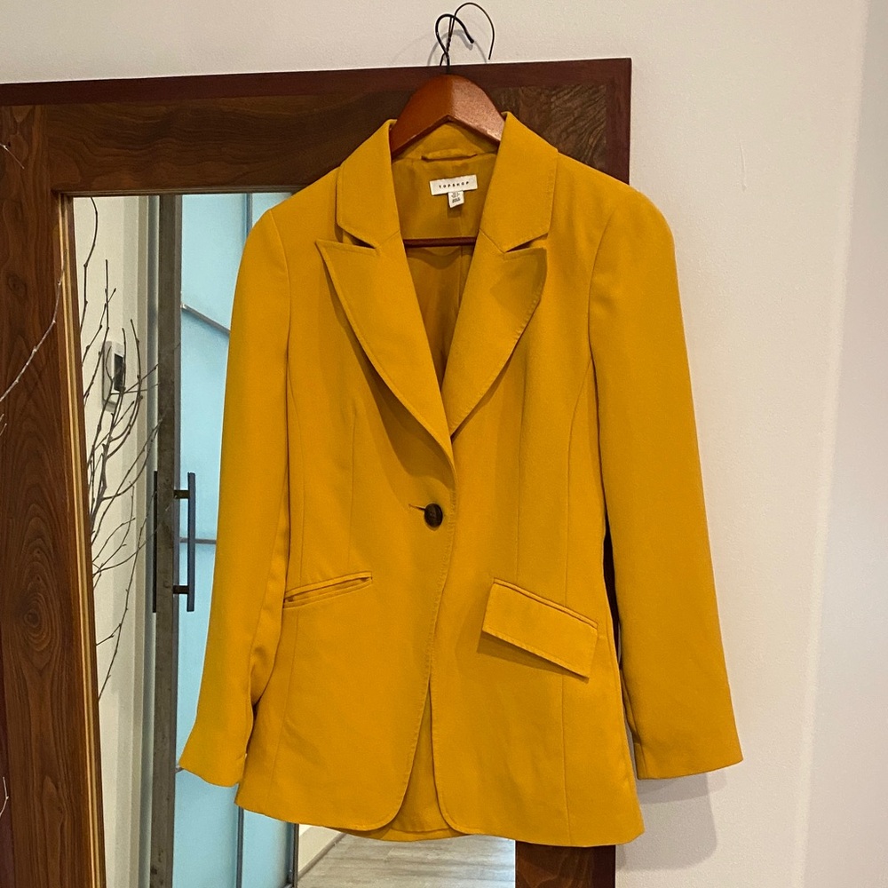 Topshop Yellow Women's Blazer